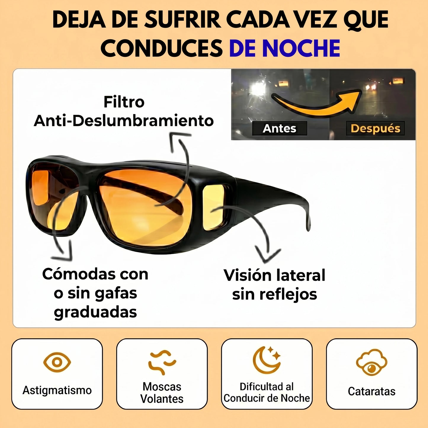 gafasNoch™ — Filtro Anti-Deslumbramiento Multicapa